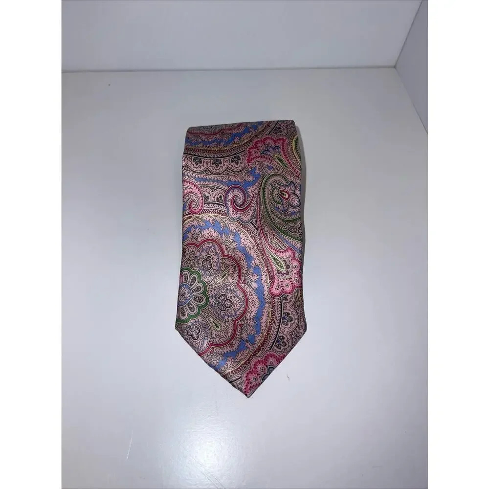 Cohen, 100% silk handmade in‎ New York pastel Paisley print necktie
